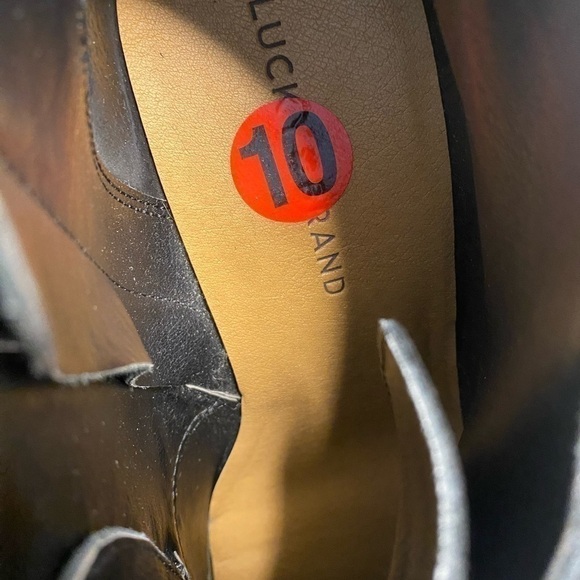 Lucky Brand Suede Leather Lace-up Wedge Boots 10 - Picture 3 of 7